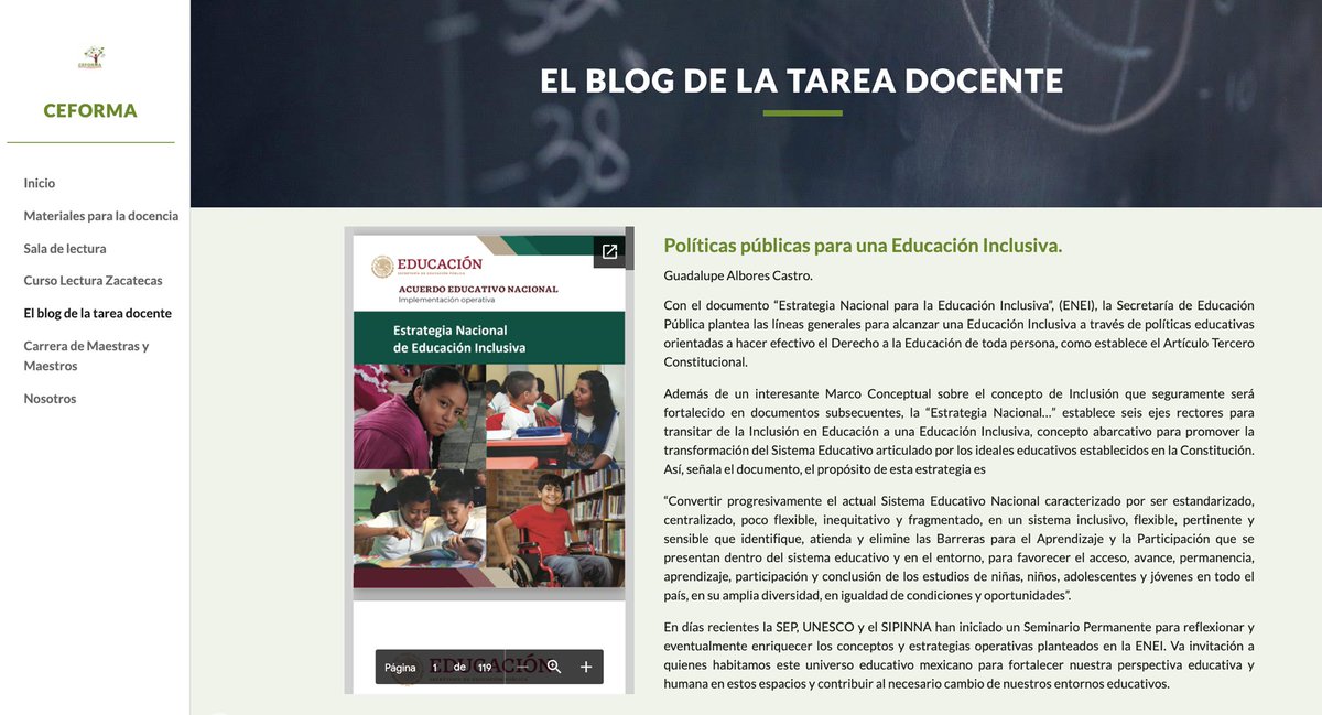 FormaConsultor1's tweet photo. A través del documento “Estrategia Nacional para la Educación Inclusiva” la SEP plantea las lineas generales para alcanzar una educación Inclusiva.
Este documento se encuentra disponible para su descarga en nuestra página de google sites: https://t.co/W0vklsqGPN https://t.co/LsMW5Bxjh0