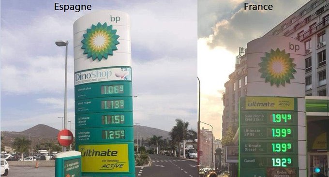 Automobile_Fra's tweet photo. #Automobile c’est la fin ? Ou faut il partir vivre en Espagne ? #Manifs23octobre #carburant #GiletsJaunesSaison2 https://t.co/gbZYJeA9ud