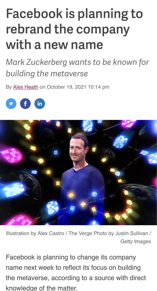 a new name to remind Zuckerberg what he should be doing 
#Facebook #Zuckerberg #Metaverse #FB