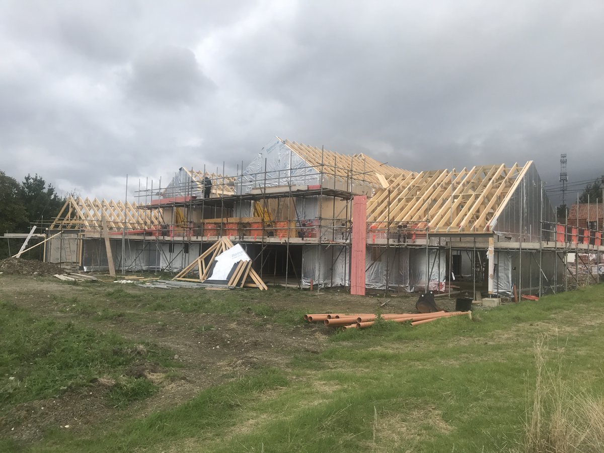 TABarchitecture's tweet photo. Progress! Amazing new house being built using timber frame, going up fast
Contact TAB for more information about planning your extension, conversion or new build.  info@tabarchitecture.co.uk  01638 505365 07706828851
#Architecture #house #design #planning #newbuild #timberframe https://t.co/sSQ7qYfzPM