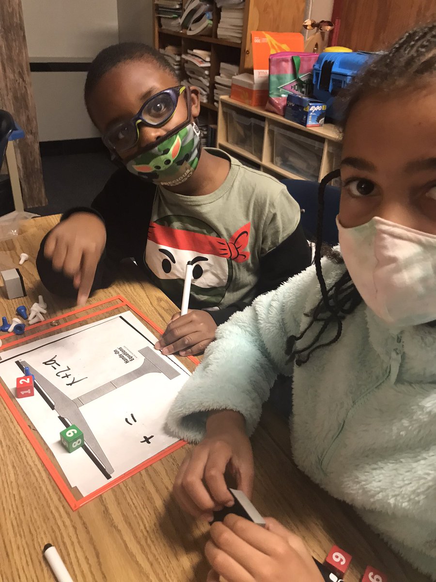 equity_in_math's tweet photo. Third grade students explore algebraic equations using concrete and pictorial representations. #HandsonEquations @APSGifted @APSMath https://t.co/uEZoBmvDh1