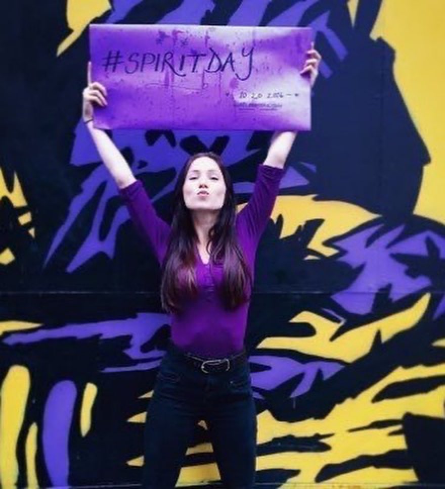 nanceevdb's tweet image. Dom standing up to bullying 💜 #spiritday #DomP_C #WynonnaEarp