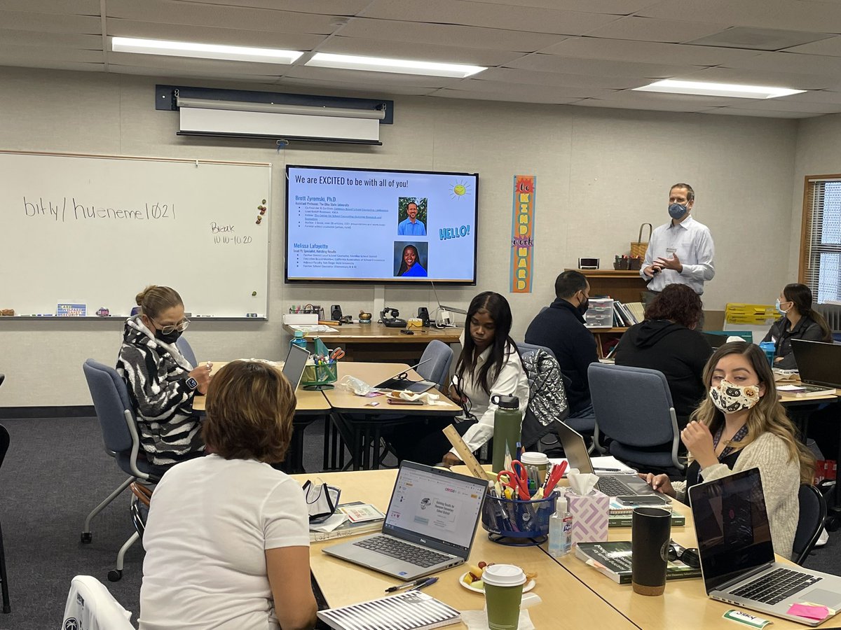 dcastellanohsd's tweet photo. So excited to be working with #hatchingresults on building our school counseling program! Thanks to Brett and Melissa for facilitating this work!@hcosgrove @TrishHatch #hesdpride https://t.co/3YSkQn9SK3
