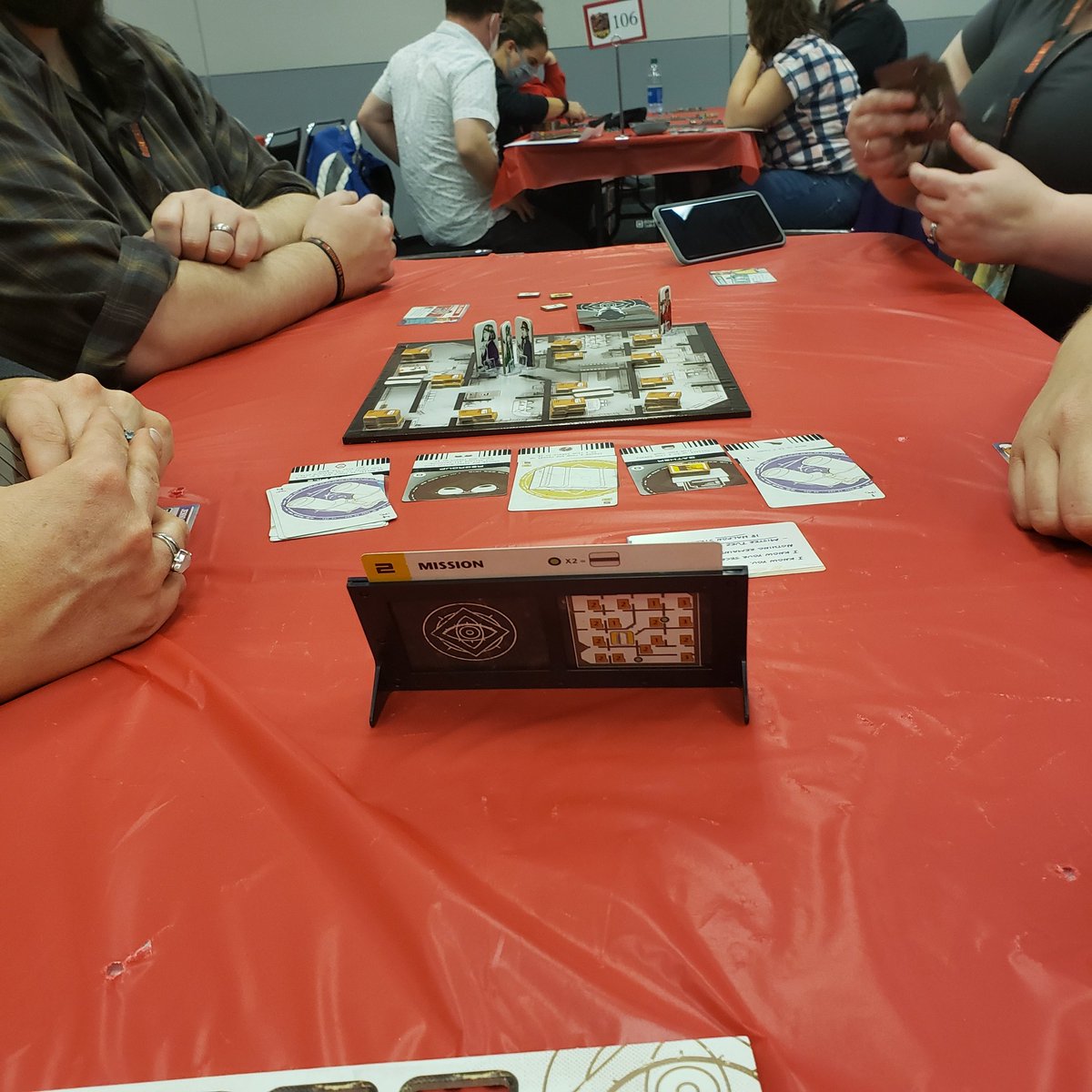 KIllerski53558's tweet photo. It is now time to play The Initiative by Unexpected Games.   Everyone is having a great time.   @GameholeCon https://t.co/HRgoziz8x4