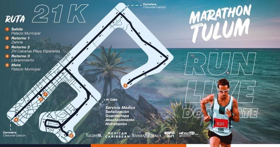 TwittPlaya's tweet photo. #Marathontulum 4 de Diciembre aquí la ruta oficial @MarathonTulum https://t.co/rSfFXqWODk https://t.co/QHrQz344Pw