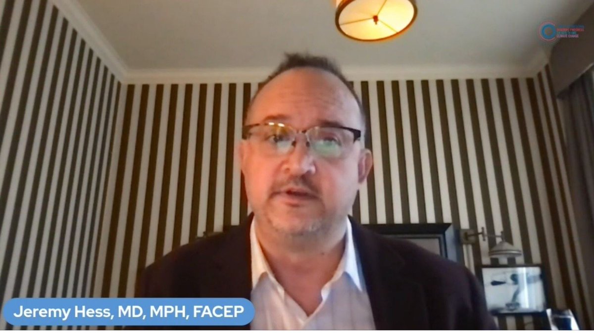 PublicHealth's tweet image. "Climate change will become a defining narrative of human health" says Dr. Jeremy Hess during his remarks at the @LancetCountdown #LancetClimate21