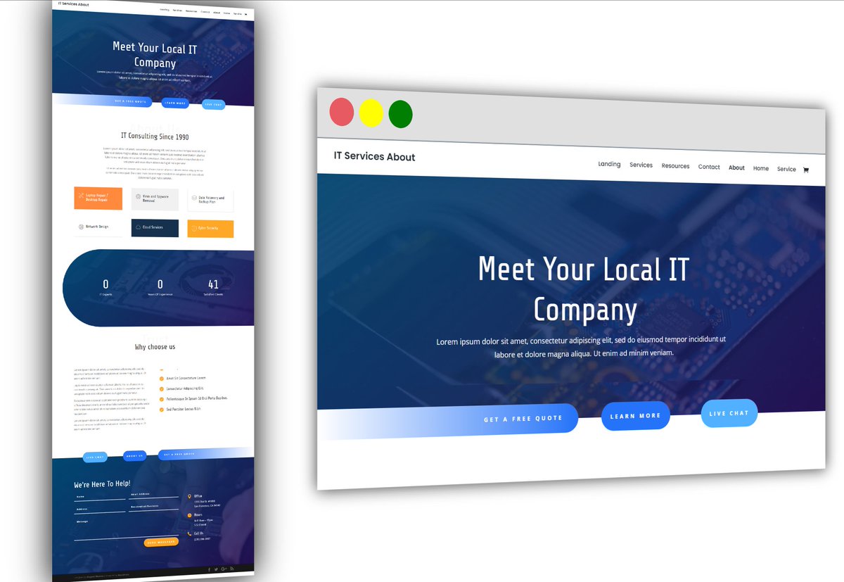 IT service landing page design