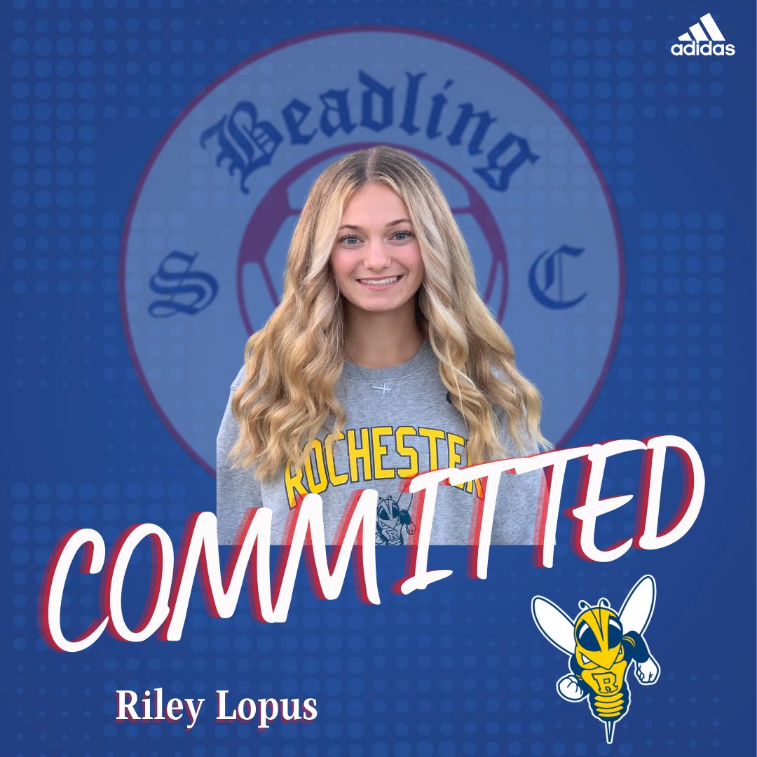 BeadlingSoccer's tweet photo. Congratulations to Riley Lopus of the 03/04 Girls Academy team on her commitment to University of Rochester! Riley will be a 2022 graduate. #UAA #YellowJackets #WearTheB https://t.co/ZC0E6TfX7M