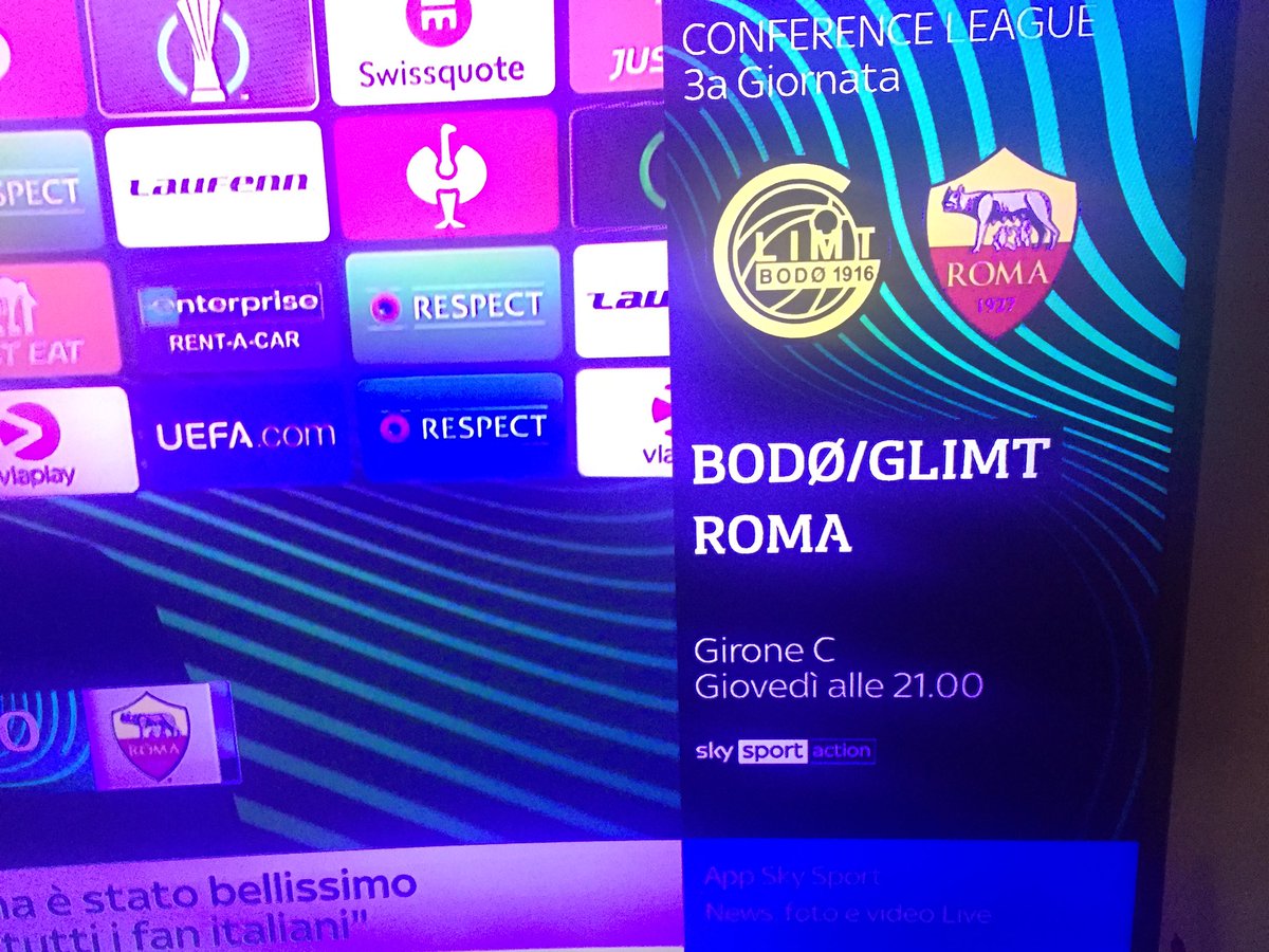 chiocchetti_mau's tweet photo. E aspettiamo le 21.00 allora per vedere #Bodoroma @SkyItalia @skysport24 @SkySport @SkyTG24 @ASRoma_INFO https://t.co/X8ZHDrnOh1
