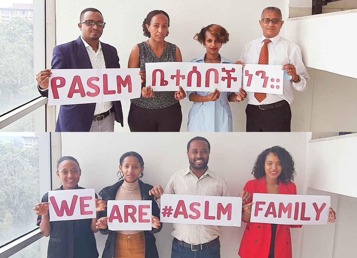 ASLM_News's tweet photo. ASLM's HQ team in Addis Ababa are #ASLMFamily for sure! These are just a few of them. For our 10th Anniversary at #ASLM2021, show your pride in your partnership with ASLM by posting a picture of you and your team's #ASLMFamily! https://t.co/Aard95a0up