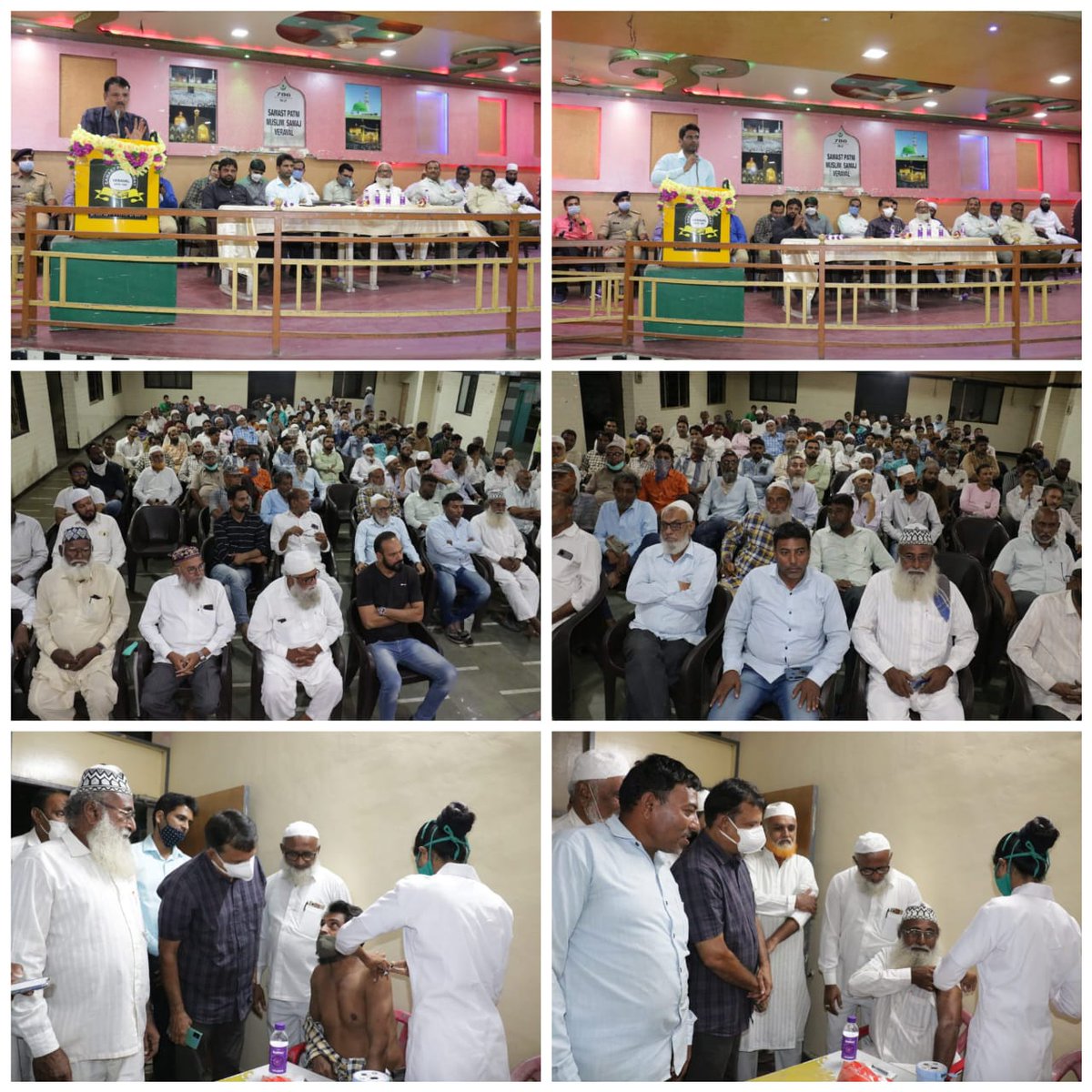 Covid-19 રસીકરણ 100% પૂર્ણ કરવા અંગે અને ખોટી સમજૂતી, ભ્રમ દૂર કરવા માટે વેરાવળ ના મુસ્લિમ આગેવાનો અને મૌલાનાની હાજરીમાં રાત્રી સભા યોજી. સમાજ ના આગેવાનો થી પ્રેરિત થઈને તરતજ રસીકરણ માટે લોકો સામે આવ્યા
<a href="/CMOGuj/">CMO Gujarat</a> <a href="/pkumarias/">Pankaj Kumar</a> <a href="/vmittra/">VIPUL MITTRA</a> <a href="/mdnhmgujarat/">Mission Director,National Health Mission,Gujarat</a> <a href="/collectorgirsom/">Collector Gir Somnath</a>