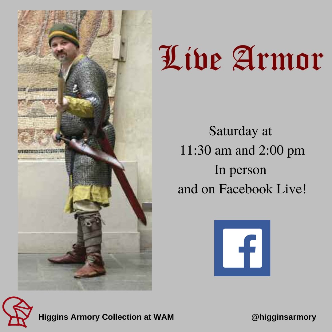 Barbarians! Pirates! Traders! Explorers! Visit the world of the Viking Age through their weapons, armor and more. Watch our program live in person this Saturday at 11:30am or 2:00pm in the WAM Conference Room, or on our Facebook Live page at 11:30am.