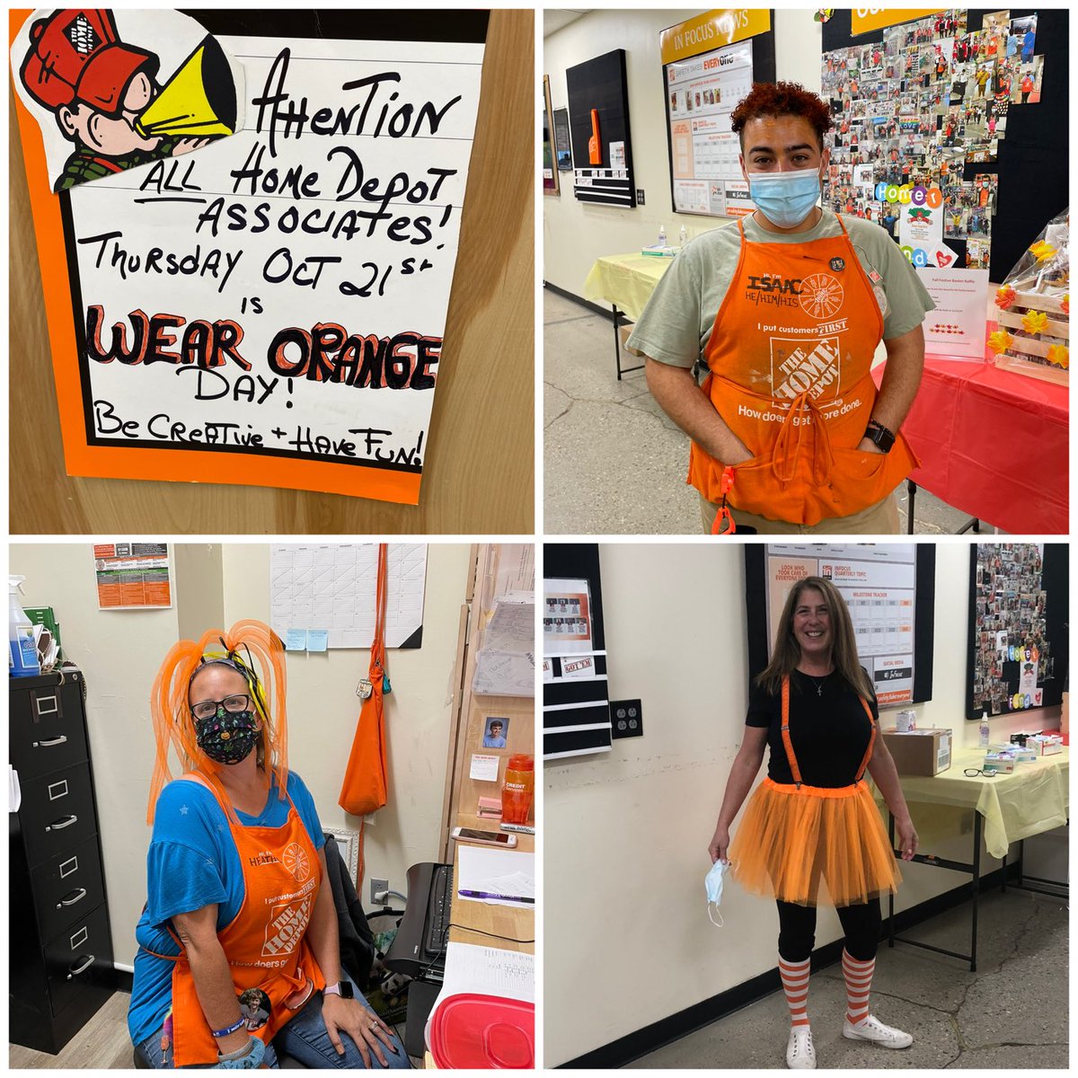 Keeping it ORANGE at the Danvers East Home Depot! Celebrating Cashier Appreciation the ORANGE WAY! #D71InItToWinIt ⁦<a href="/JenLevesqueTHD/">Jennifer Levesque</a>⁩ ⁦<a href="/NicoletteH17/">Nicolette Harris</a>⁩