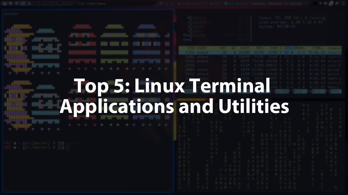 ahmedal_balochi's tweet image. A remainder of my Top 5 Linux Terminal Application and Utilities.
I hope you Enjoy it and find it useful.
🔗youtu.be/eXPDvBfJwRM

Written Article:
🔗ahmed-al-balochi.github.io/best-terminal-…

#OpensSource #Linux #Terminal #Ubuntu #Fedora