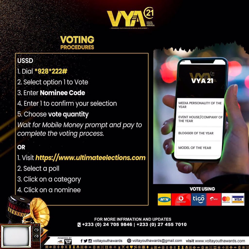midnytupdates's tweet photo. @voltayouthaward has released its final nominees and Voting has commenced.
Vote for your favorite nominee to win
#midnytupdates #vya21 https://t.co/85cnZMOqpT