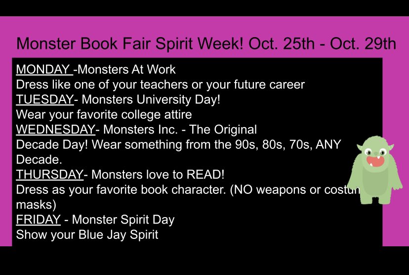 Let's get ready for Book Fair next week! 🙌