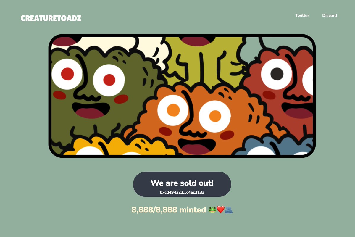 We are sold out! 8,888 times thank you!! 🐸❤️🫂