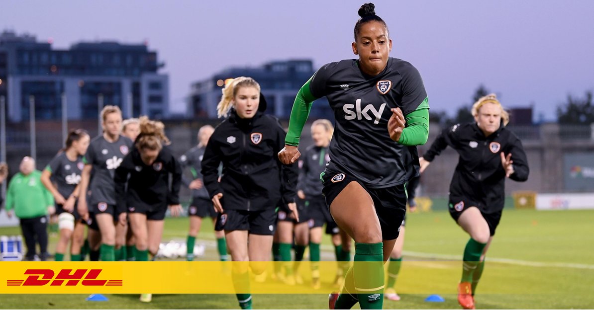 DHLExpressIre's tweet photo. Best of luck to the @FAIreland Women's Senior team in tonight's @FIFAWWC qualifier against Sweden! ☘️ The country is behind you! 

#COYGIG #IREvSWE https://t.co/JfCNTZ6Xmr