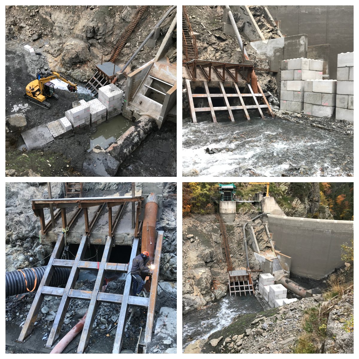 FOURCADELauren2's tweet image. Résumé de 4 mois de chantier sur le barrage de Rioumajou pour les équipes d'@EDFofficiel, d'@Hydrostadium et des entreprises #NGE, #SLTS, #ATTM.
Des travaux au service de la #sécurité et d'une meilleure gestion sédimentaire en crue.
#chantier, #Pyrénées, #crue, #Hydroélectricité