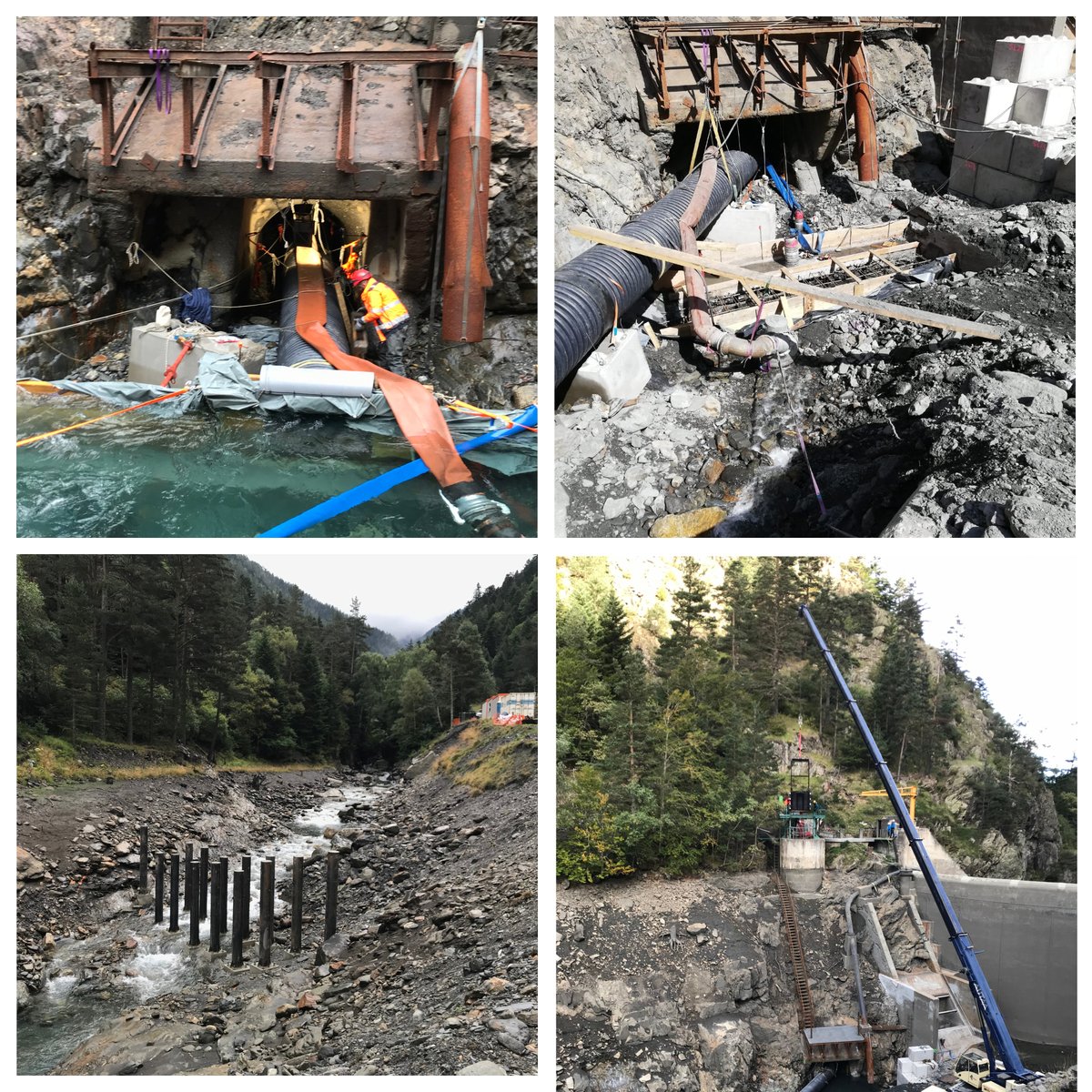 FOURCADELauren2's tweet image. Résumé de 4 mois de chantier sur le barrage de Rioumajou pour les équipes d'@EDFofficiel, d'@Hydrostadium et des entreprises #NGE, #SLTS, #ATTM.
Des travaux au service de la #sécurité et d'une meilleure gestion sédimentaire en crue.
#chantier, #Pyrénées, #crue, #Hydroélectricité