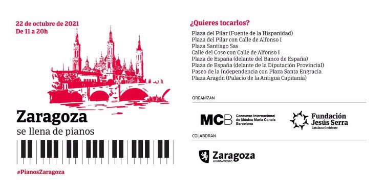 mariacanals_bcn's tweet image. Mañana vuelve Tu ciudad se llena de pianos! en #Zaragoza. El OFF concurso #MariaCanals y la @FundJesusSerra ponen 8 pianos de cola por la ciudad para que toda la población los pueda tocar y disfrutar! Con la colaboración del ayuntamiento de @zaragoza_es 

🕚11h a 20h 
📍👇