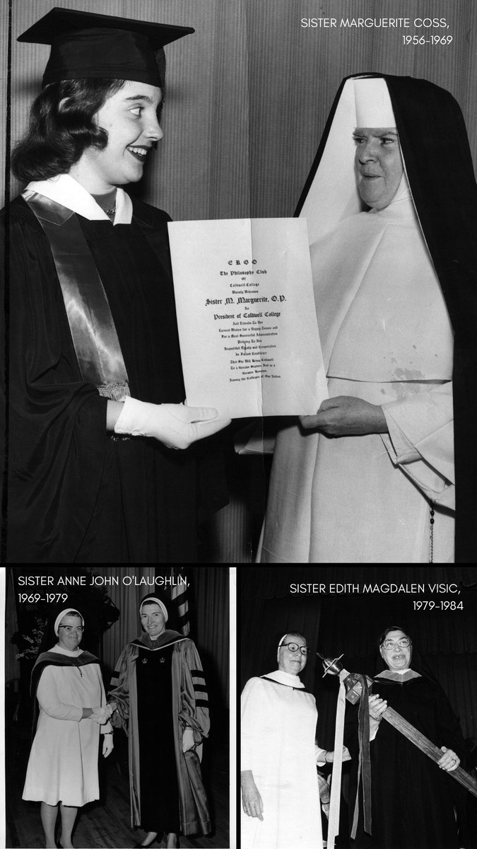 CaldwellULib's tweet photo. To celebrate the inauguration of Caldwell's ninth president, Dr. Matthew Whelan, our #tbt today looks back at the inaugurations of some of Caldwell's past presidents.
#presidents #inauguration #sistersofsaintdominic #campushistory #archives #jenningslibrary #caldwelluniversity https://t.co/YiIxIVdokQ