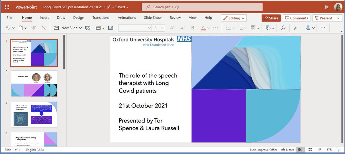 Today <a href="/Laura_Russell1/">Laura Russell</a> and I presented on our roles with Long COVID patients <a href="/ouh_therapies/">OUH Therapies</a> voice and upper airway dysfunction. We see our role as hugely important and thank the Long Covid Oxford team for inviting us to speak <a href="/emtucks/">Emma Tucker</a> #speechtherapy <a href="/RCSLTLearn/">RCSLTLearn</a> #slt #mySLTday