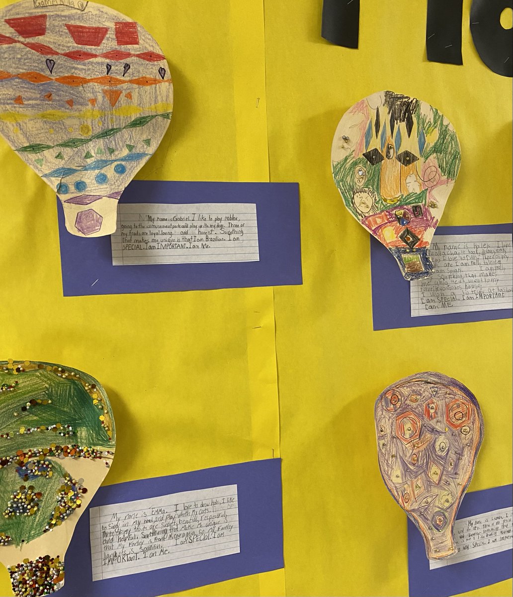 mrsdalessio208's tweet photo. Yesterday, Madison School students celebrated #NationalDayOnWriting! They read the picture book, "The World Needs Who You Were Made to Be," by Joanna Gaines then wrote about what makes them who they were made to be. #uniqueness #hotairballoon #madetobe @Rahway_Schools https://t.co/jUSydK6bgx