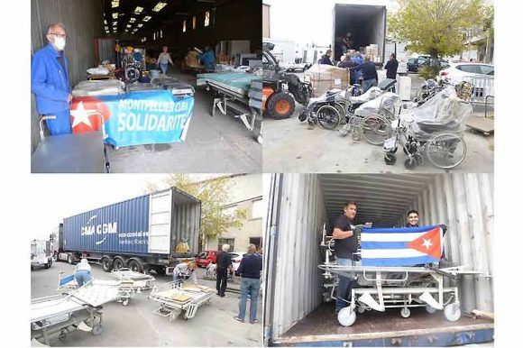 misvenas's tweet photo. #GraciasMundo Organizaciones francesas de solidaridad cargaron esta semana un contenedor con equipos y materiales médicos para apoyar a #Cuba, donativo que llegará a la isla en noviembre #CubaEsSolidaridad #Guantánamo https://t.co/TkDZMmvv71