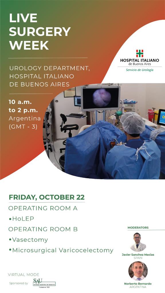 diesantillan's tweet photo. #SaveTheDate
📅 TOMORROW Friday, October 22
⏰ 10AM 🇦🇷 (GMT-3)
1️⃣ #HolEP
🔹Early Apical Release❓
🔹En bloc❓
2️⃣ #Vasectomy #Varicocelectomy
🔹Lots of #TipsandTricks❗
🇬🇧🇺🇲 English Translation
📝https://t.co/0NET6CCiux
🎙️ Moderators
@JSanchezmacias 🇪🇸
@BernardoNor9 🇦🇷 https://t.co/5i6ADZZXnP