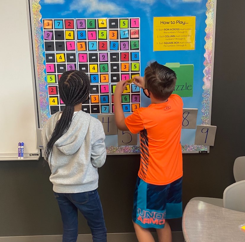 4th Grade TAG got to try out our new Sudoku station today! #gifteded #BPInspired <a href="/bryant_pta/">Bryant Park Elementary PTA</a> #jefcoed