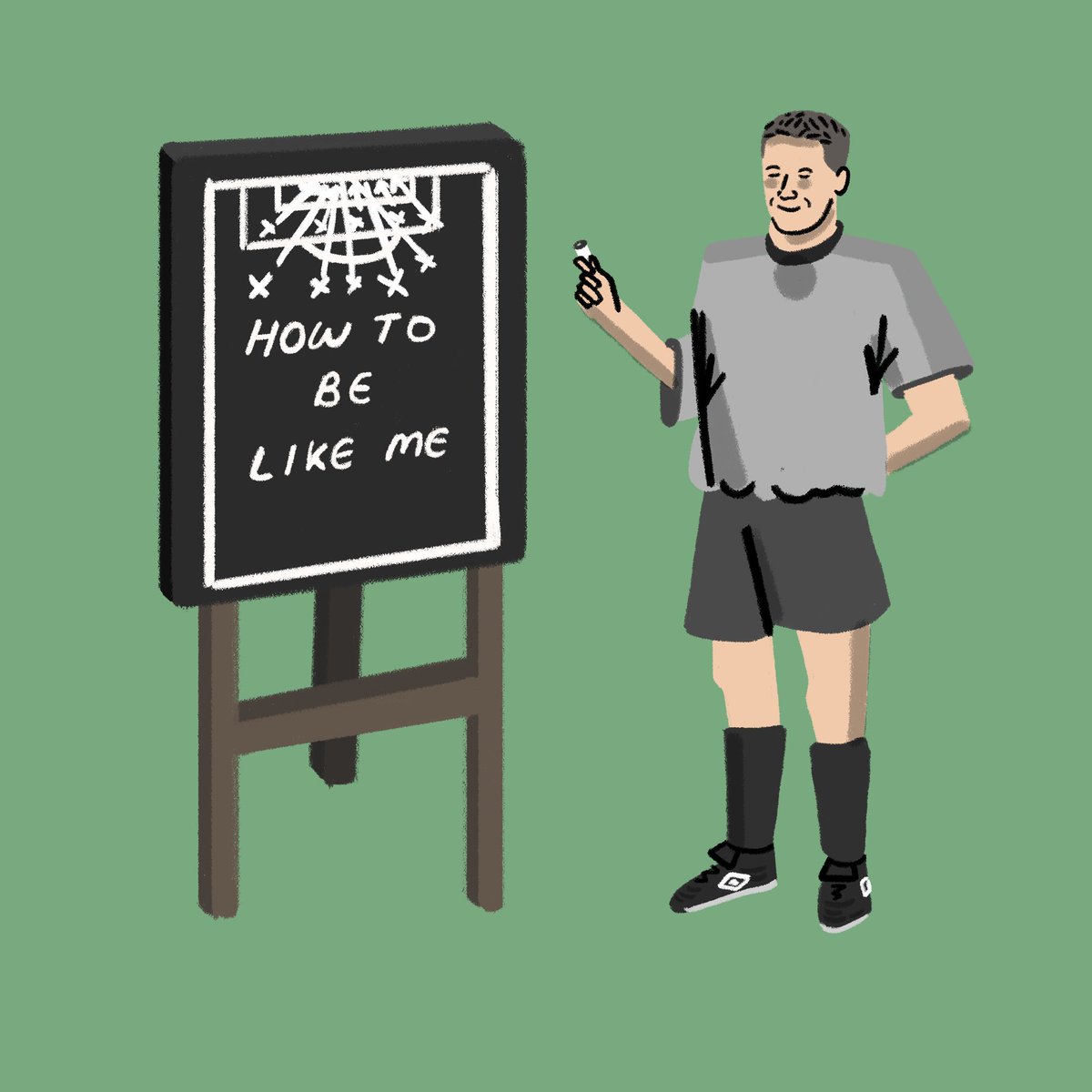 _yelrA's tweet image. Some illustrations for @PicklesMagazine on Michael Owen’s greatest performance. God love @NevilleSouthall 💕