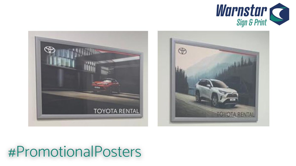 Warnstar_Print's tweet photo. We were delighted to provide some bespoke promotional posters for  @ToyotaWoodford 's #Branding https://t.co/zoS4Jr2sR3