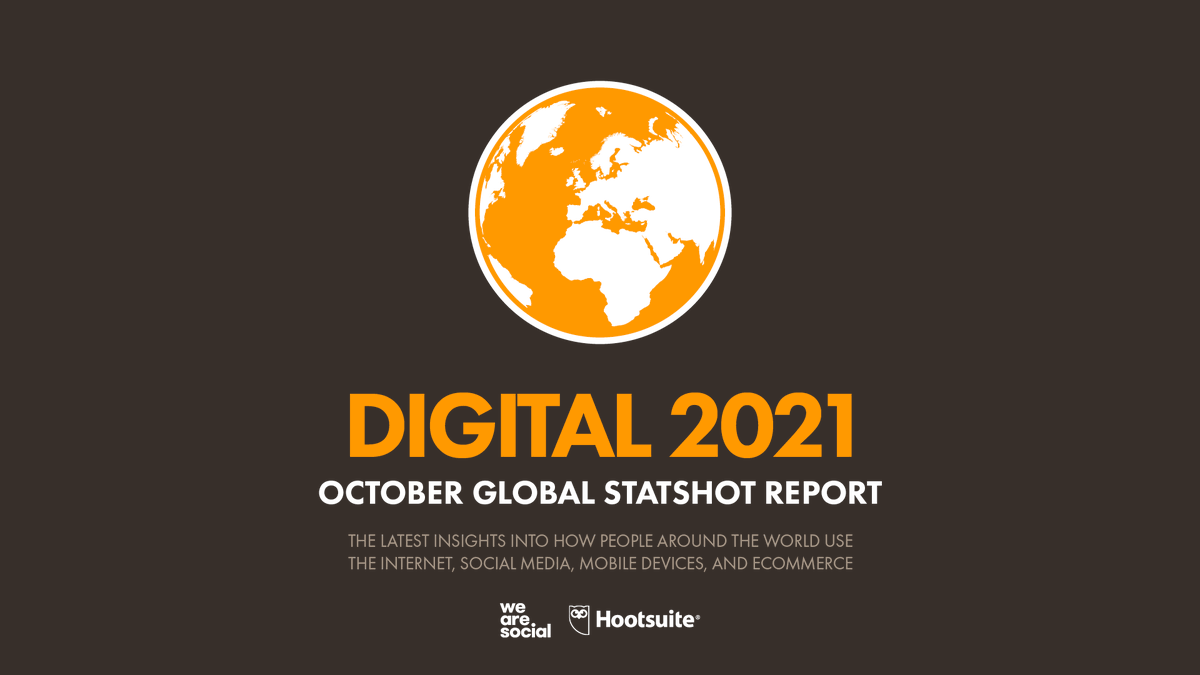 hootsuite's tweet photo. ⭐  Our #Digital2021 October statshot just landed ⭐  Get your copy of the free report here: https://t.co/xEjohNQXu3

This calls for a thread 👇 https://t.co/wpXhwUnsZW