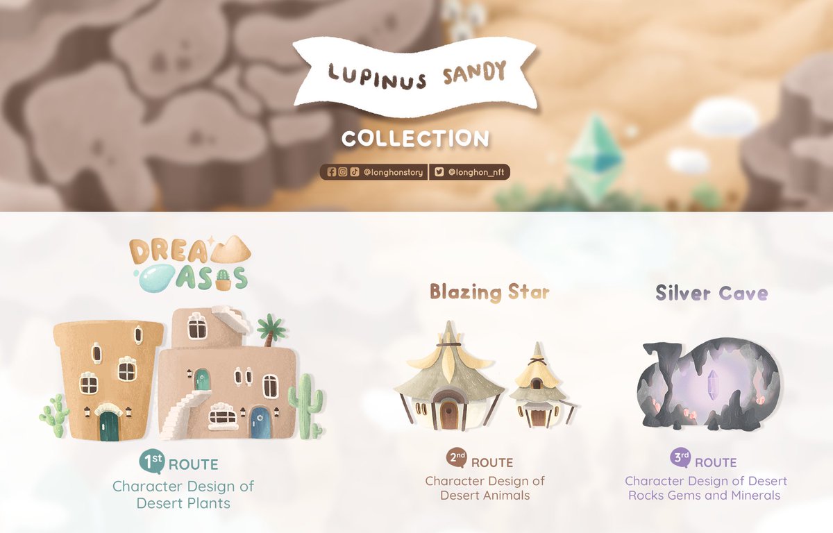 Update for the Lupinus Sandy collection. In the future we will open new routes for you to explore.
opensea.io/collection/lup…

P.S. I changed the name of the 'Dream Oasis' collection to 'Lupinus Sandy' to open a new route in your familiar desert land.

#NFTCommunity #NFTCollection