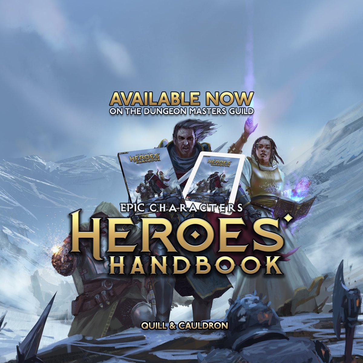 dnd5eoss's tweet photo. Heroes' Handbook contains 112 pages filled to the brim with new character options: new races, subclasses, backgrounds, equipment options, firearms, crafting materials, siege engines, spells, feats, and more.

Available now on the Dungeon Masters Guild:
https://t.co/8Fz40b8odA https://t.co/Bh3OqNHvRg