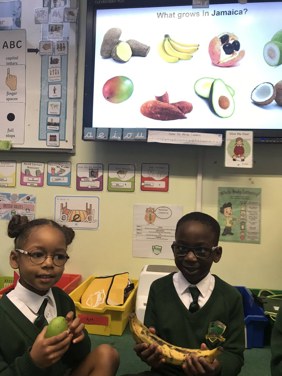 Can you name the fruit/veg? Where in the world is it grown? Our governor enjoyed speaking to our children about the rich land of Jamaica and the delicious fruit grown there! <a href="/FLOWJamaica/">FLOW Jamaica</a> #BlackHistoryMonth #BHM