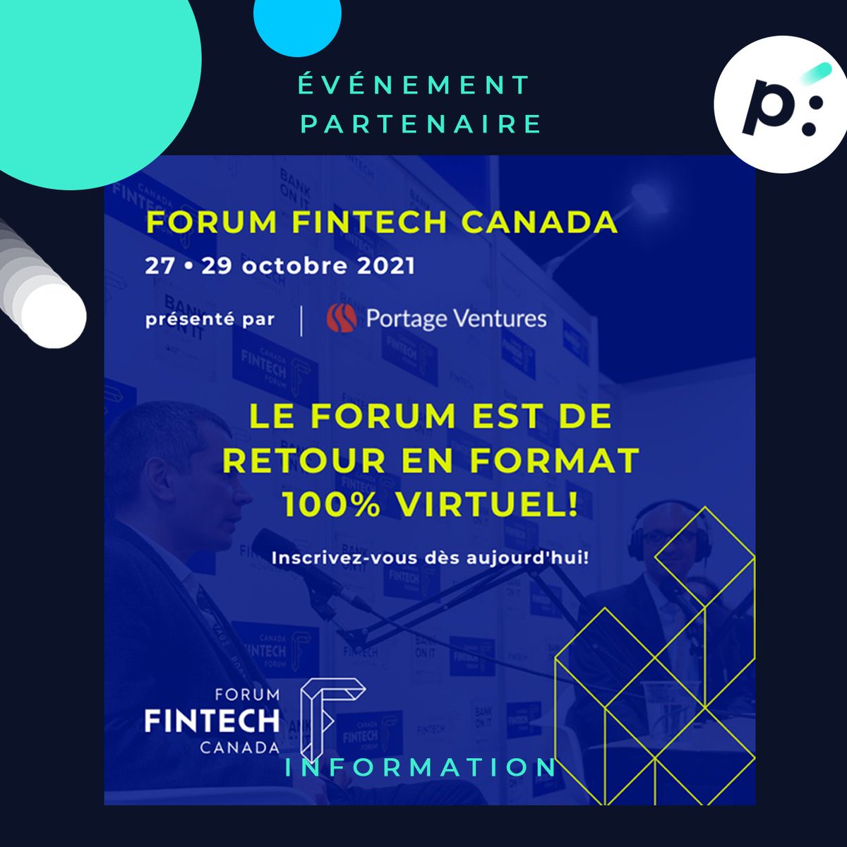 Prompt_Innov's tweet photo. Le #ForumFintechCanada arrive à grands pas ! C'est l'événement international à ne pas manquer cet automne pour découvrir les tendances mondiales en #fintech et entendre des conférenciers renommés échanger sur le sujet !
Achetez votre billet👉https://t.co/kRA1SQizc7 #FintechMTL https://t.co/1y01KIfgfM
