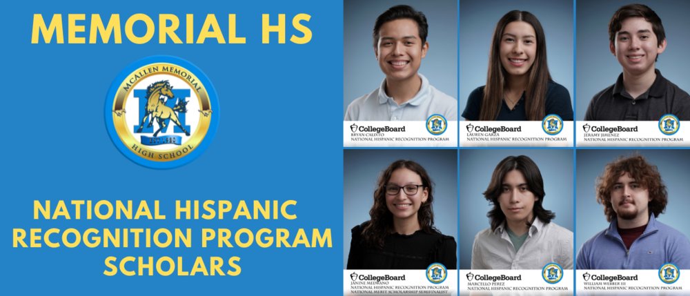Six McAllen Memorial High School Seniors have earned the top ranking as scholars by the College Board’s 2021 National Hispanic Recognition Program mcallenisd.org/article/566306…