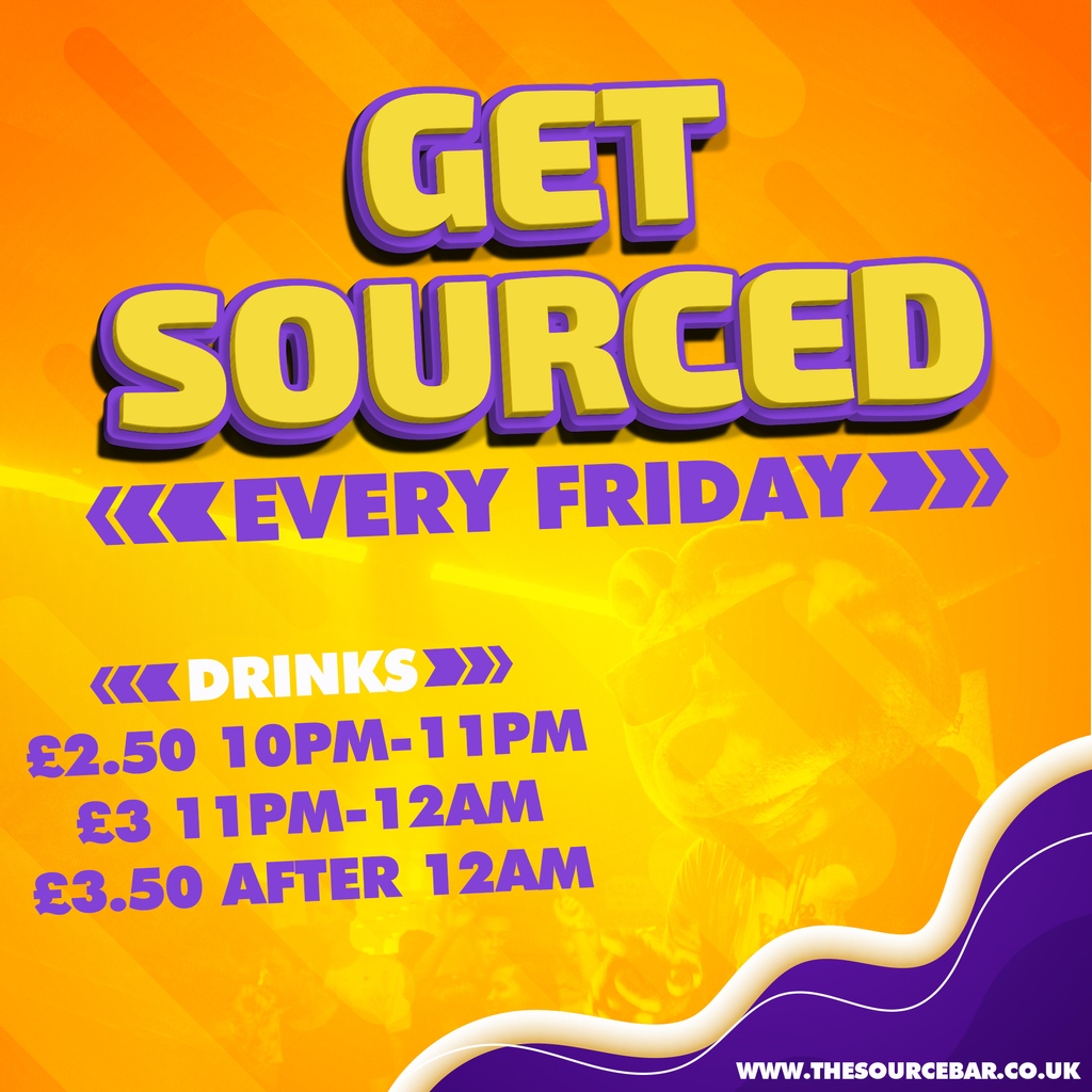 Maidstone No.1 Friday destination...FACT ❤️
⁠
Drinks from £2.50 &amp; entry from £3 + 3 Rooms of Music...something for everyone 🎵 

Online tickets available from 👉 thesourcebar.co.uk