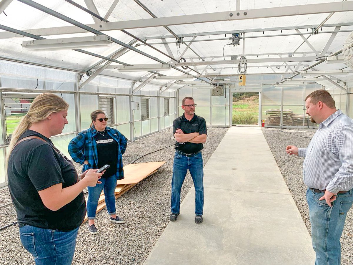 CollinsCTC's tweet photo. We were happy to host some representatives from @AppHarvest today at our green house at the CCTC farm complex. We're looking forward to developing a partnership with them that introduces our Agriscience students to the technology in that industry. #CCTCservices https://t.co/A2limnyPFT