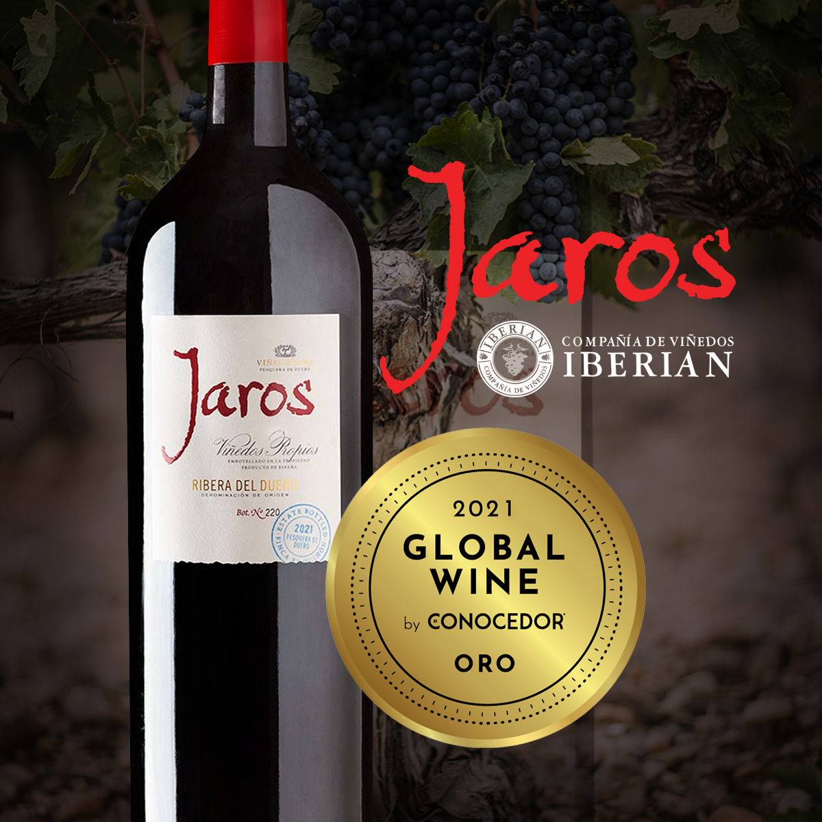 VinosIberian's tweet photo. Nuestro vino Jaros consigue el Oro en el @globalwine2021, organizado y desarrollado por @elconocedormx
Los vinos fueron divididos por región vinícola, por varietal y estilo. En total fueron catados 320 vinos.

#jaros #elconocedor #GlobalWine21 #medalladeoro #iberian #jaros https://t.co/iKNxvM16Uj