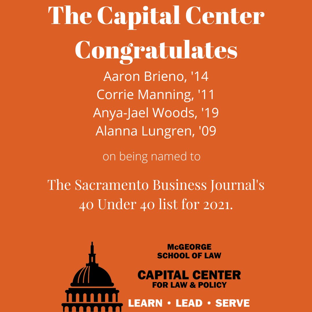 Congrats to our amazing alumni on being named to the <a href="/Sacbiz/">Sacramento Business Journal</a> 2021 40 Under 40 list!