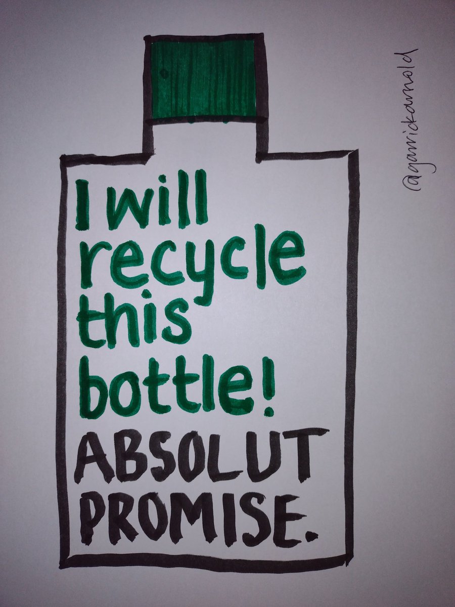garrickarnold's tweet photo. @OneMinuteBriefs 

Slightly different take on Absolut Promise. Bottle always with Green top.

One Minute Brief of the Day: 
Not just an idea on paper… 
Create a design for the new @AbsolutUK Original paper bottle!! #AbsolutPaper https://t.co/tlIxNxrNay