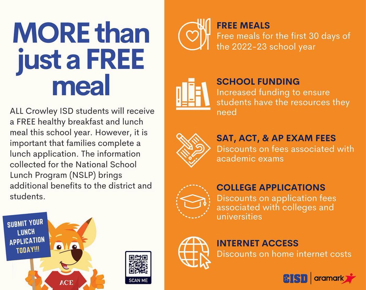 Apply for Free Meals Today! All CISD students eat for free this school year. However, there are many benefits for families who qualify for the free/reduced lunch program. The deadline is near so apply now! bit.ly/FreeLunchAppCI…