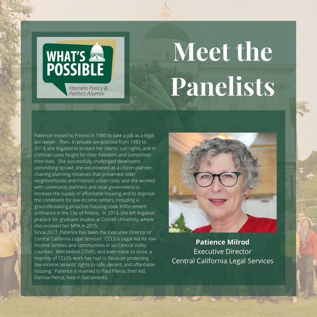 hppa_alum's tweet photo. Meet another of our panelists speaking today! Join us for a conversation about housing solutions in California #whatspossible #speakerseries https://t.co/gH2DJ4zi5v