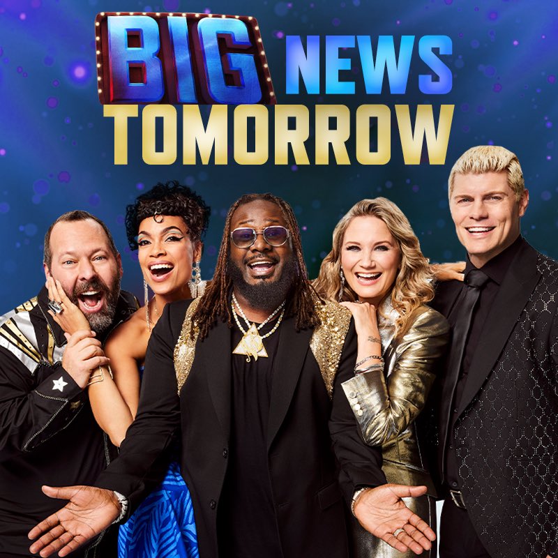 Some BIG news is coming tomorrow… follow @gobigshowtbs for more! 👀 

#umbrella_lina #linaliuartistgroup 

<a href="/bertkreischer/">bert kreischer</a>

<a href="/rosariodawson/">Rosario Dawson</a>
 @tpain

@jennifernettles

@americannightmarecody
@codyrhodes

@gobigshowtbs 

@tbsnetwork

#GoBigShow #umbrellalina #umbrella_lina #linaliu