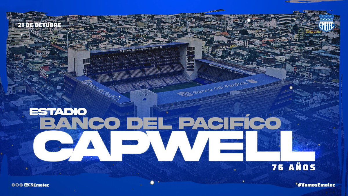 CSEmelec's tweet photo. Hoy hace 76 años nuestra casa abría sus puertas al público 👏🏻

#EmelecEnTikTok #Juntos9traVe2
#VamosEmelec ⚡ https://t.co/ZDMKhNhH4P