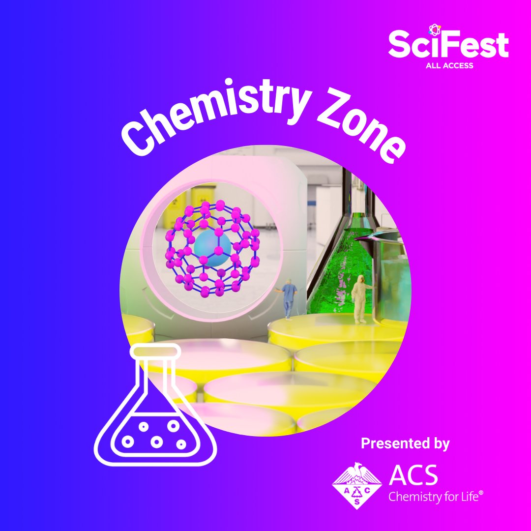 Have you checked out the #Chemistry Zone at #SciFest yet? Don't miss the FREE  All Access Virtual #STEM expo for kids! Learn more about #chemistry, access FREE educational resources &amp; participate in #NationalChemistryWeek. Visit now at usasciencefestival.org