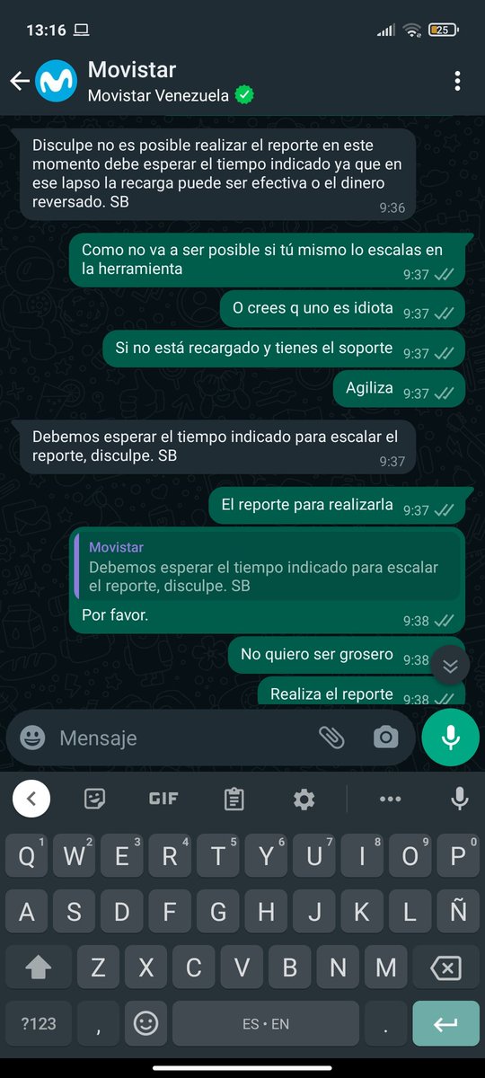 Ceaubf's tweet photo. Hoy me comunico con @AyudaMovistarVe y me demuestra que sigue yendo de mal en peor. Parece q la cultura de servicio acá es atender pero no resolver en el primer contacto (como segun la teoría de ATC debería ser). Procesos sin sentido y largos tiempos deterioran más la ATC https://t.co/9XFE5yfLOa
